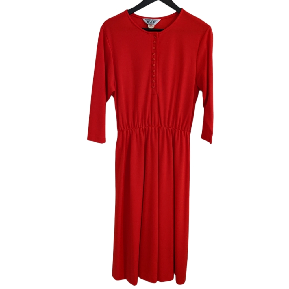 Vintage Retro Blair Brand Red Union Made Dress ILGWU Workers Union Size 12